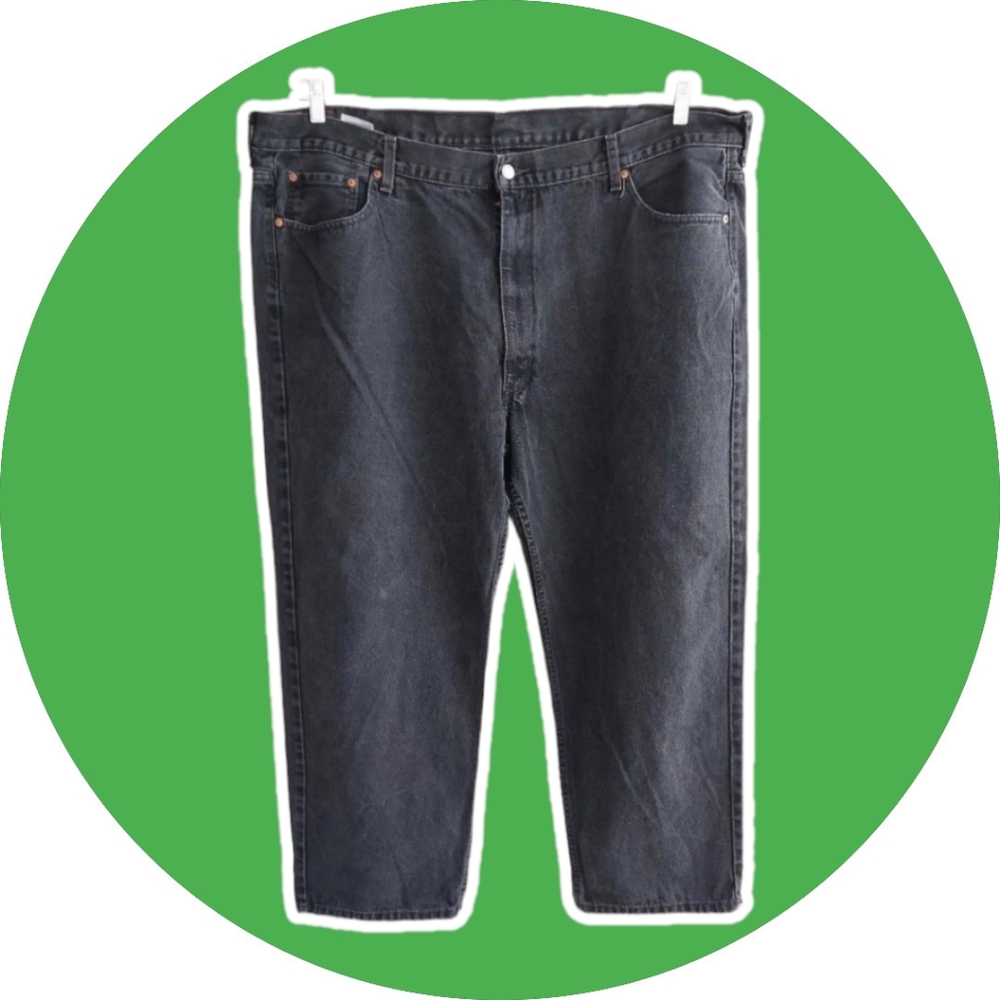 Levi Strauss Men's Relaxed Fit 550 Faded Black Denim 5 Pocket Jeans 50W 30L GUC